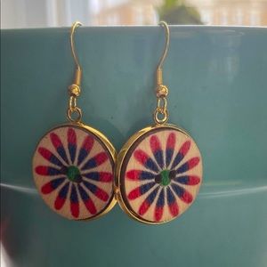Bright Flower Button Earrings